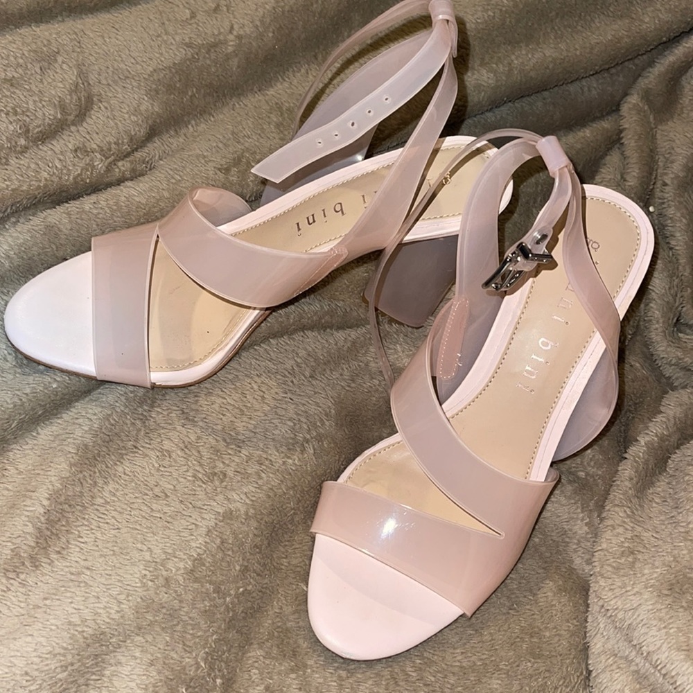 pink clear heels